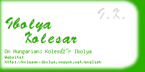 ibolya kolesar business card